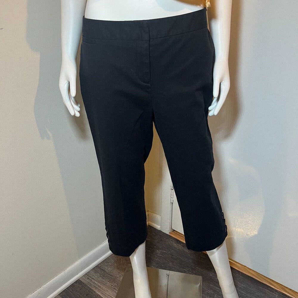 Rafaella Black Capris Pants M Curvy 90s Y2K Minimalist Office Siren Preppy Work